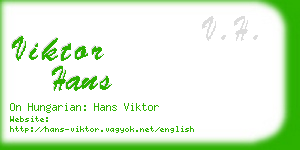 viktor hans business card